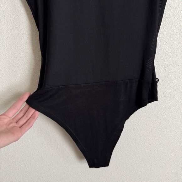 Miley + Molly‎ Bodysuit Womens Small Black Mesh Sheer Nylon Ballet Fairy Grunge - Picture 7 of 14